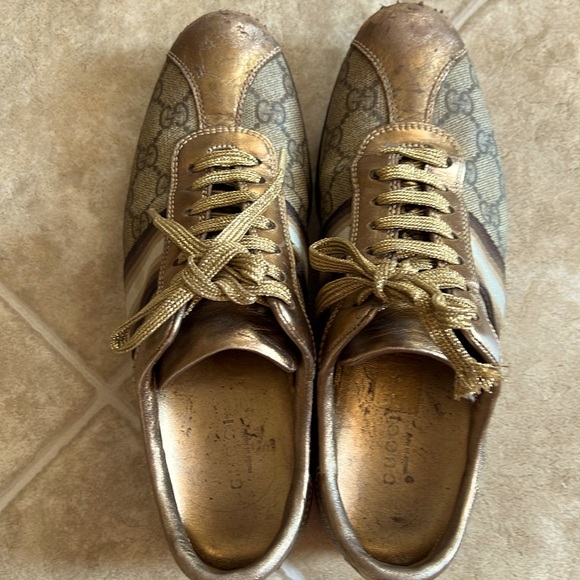 Gucci vintage metallic sneakers size 36.5 monogram - Picture 1 of 9